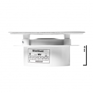 Вытяжной тонкий вентилятор SlimVent МV 100, пластик круг белый глянец